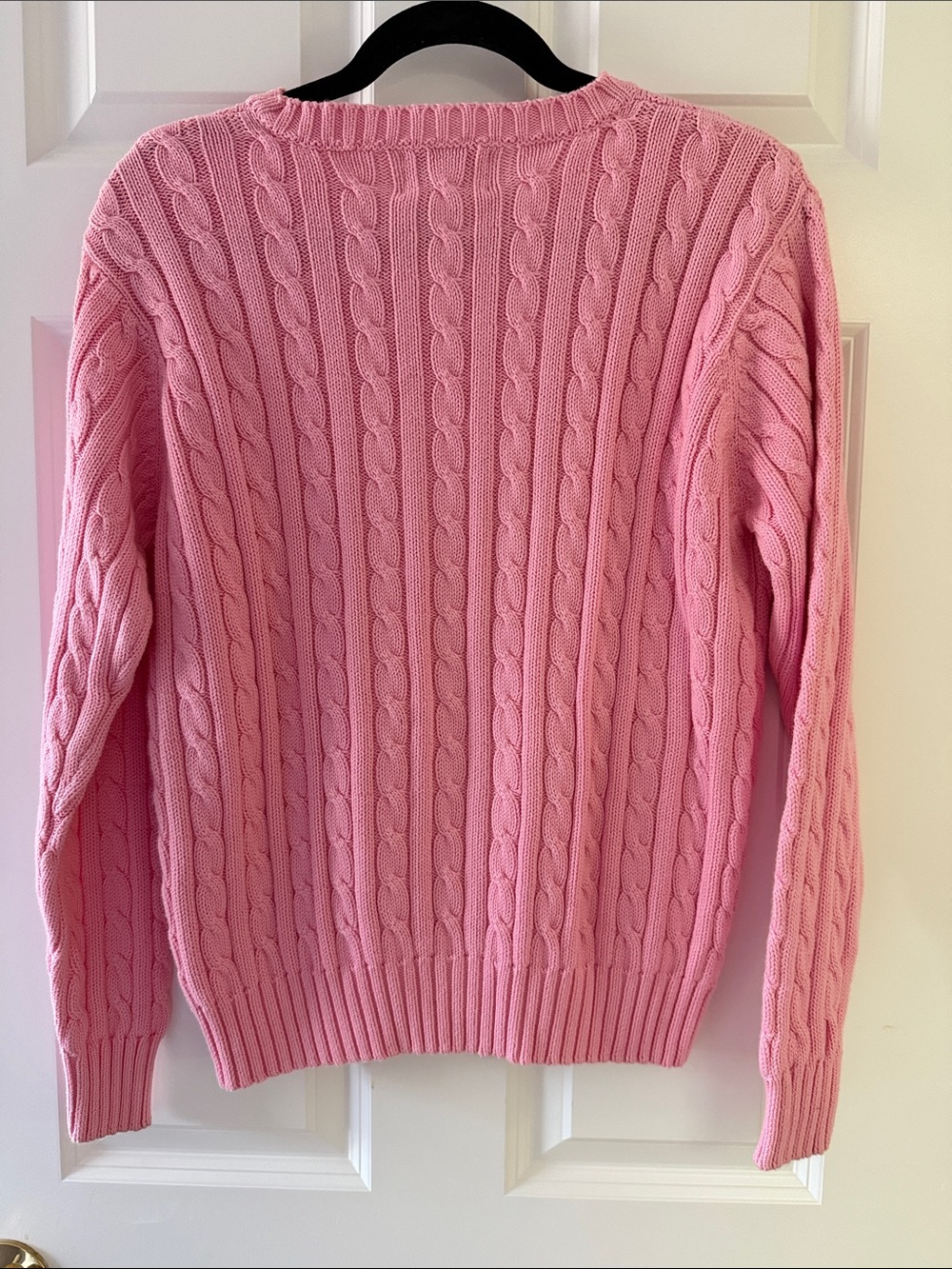 Lilly Pulitzer vintage Pink preppy Cable-Knit Crewneck Sweater medium - Picture 3 of 7